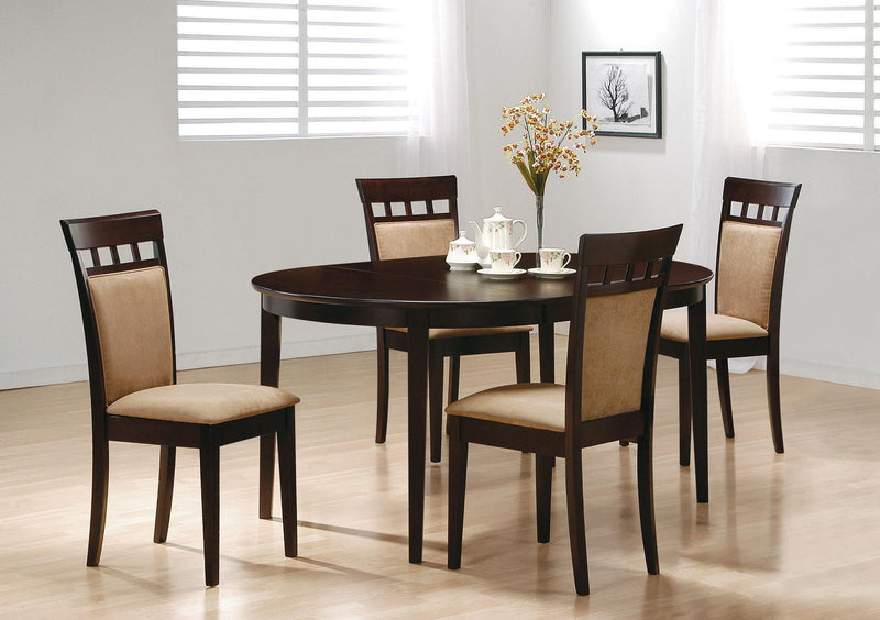Gabriel 5-piece Extension Leaf Dining Table Set Cappuccino - Ace Furniture and Decor