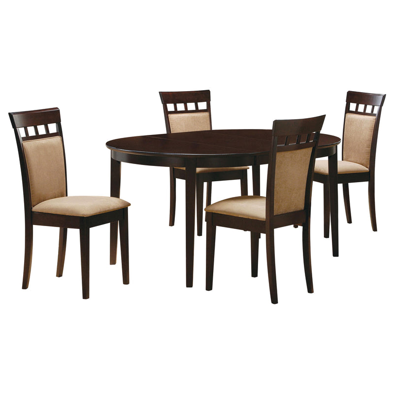 Gabriel 5-piece Extension Leaf Dining Table Set Cappuccino - Ace Furniture and Decor