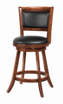 Broxton Upholstered Swivel Counter Height Stools Chestnut and Black (Set of 2) - Ace Furniture and Decor