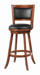 Broxton Upholstered Swivel Bar Stools Chestnut and Black (Set of 2) - Ace Furniture and Decor