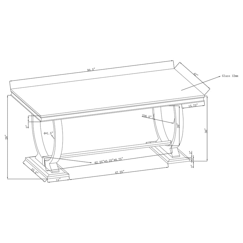 Antoine Rectangular Glass Top Dining Set Chrome
