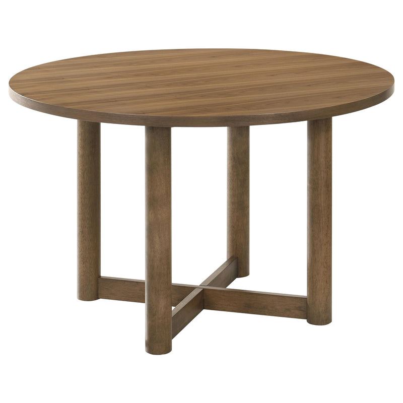 Crestmore 5-piece 46-inch Round Wood Dining Table Set Walnut - Ace Furniture and Decor