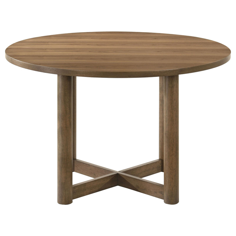 Crestmore 5-piece 46-inch Round Wood Dining Table Set Walnut - Ace Furniture and Decor