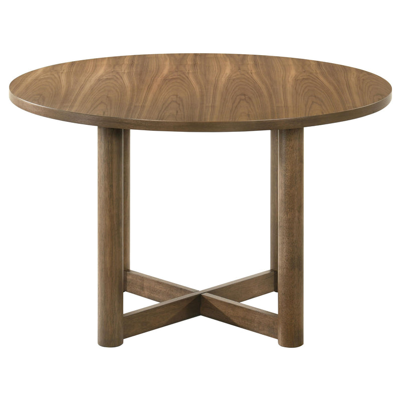 Crestmore 5-piece 46-inch Round Wood Dining Table Set Walnut - Ace Furniture and Decor