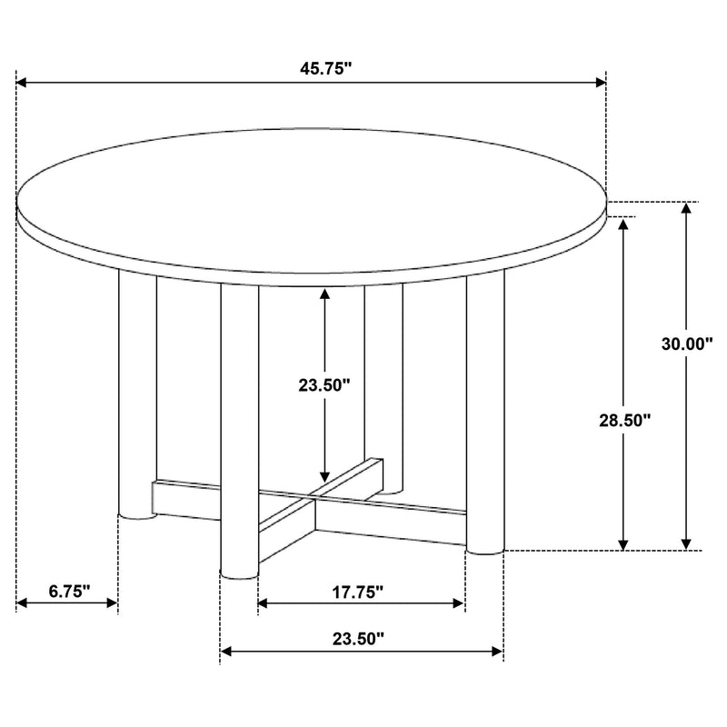 Crestmore 5-piece 46-inch Round Wood Dining Table Set Walnut - Ace Furniture and Decor
