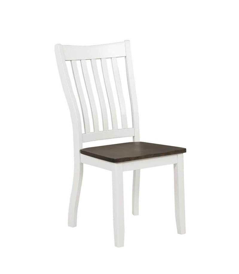 Kingman Slat Back Dining Chairs Espresso and White (Set of 2) image