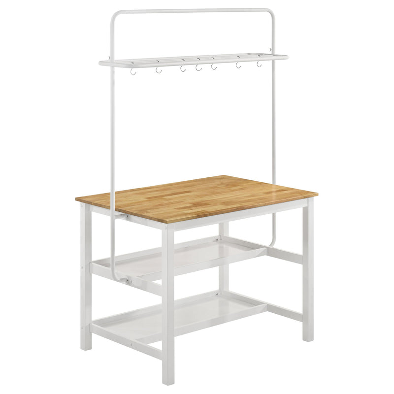 Edgeworth 3-piece Kitchen Island Counter Table Set White - Ace Furniture and Decor