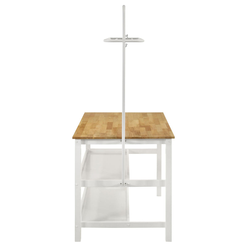 Edgeworth 3-piece Kitchen Island Counter Table Set White - Ace Furniture and Decor