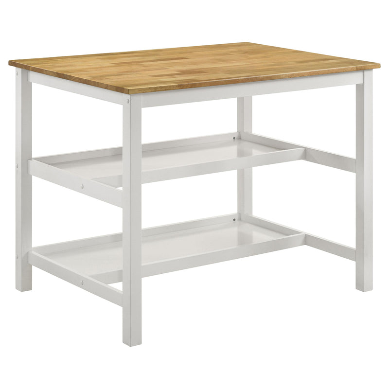 Edgeworth Kitchen Island Counter Table Brown and White - Ace Furniture and Decor