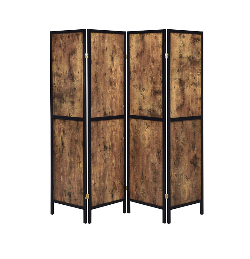 Deepika 4-panel Folding Screen Antique Nutmeg and Black - Ace Furniture and Decor