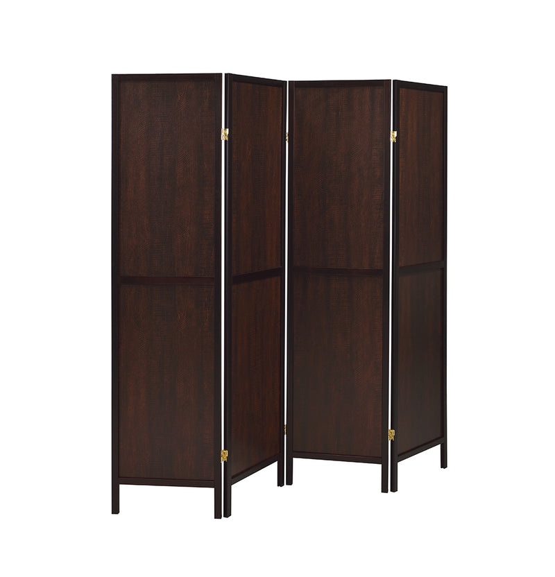 Deepika 4-panel Folding Screen Tobacco and Cappuccino - Ace Furniture and Decor