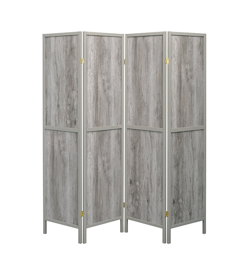 Deepika 4-panel Folding Screen Grey Driftwood - Ace Furniture and Decor