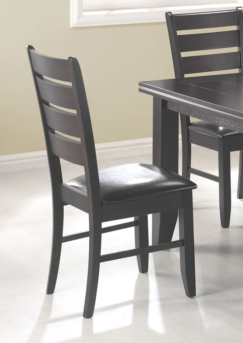 Dalila Ladder Back Side Chairs Cappuccino and Black (Set of 2) - Ace Furniture and Decor