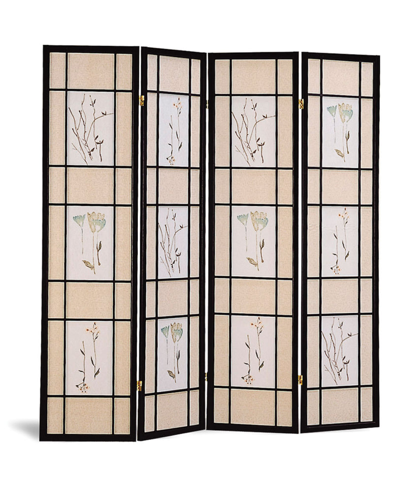 Catabella 4-panel Floral Print Folding Screen Multi-color - Ace Furniture and Decor