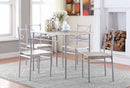 Anna Fontana 5-piece Rectangular Dining Set Brushed Silver - Ace Furniture and Decor