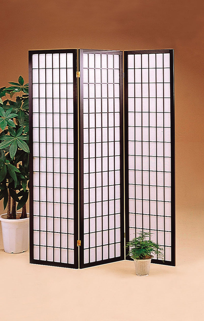 Carrie 3-panel Folding Screen Black and White - Ace Furniture and Decor