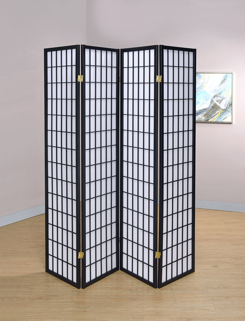 Roberto 4-panel Folding Screen Black and White - Ace Furniture and Decor