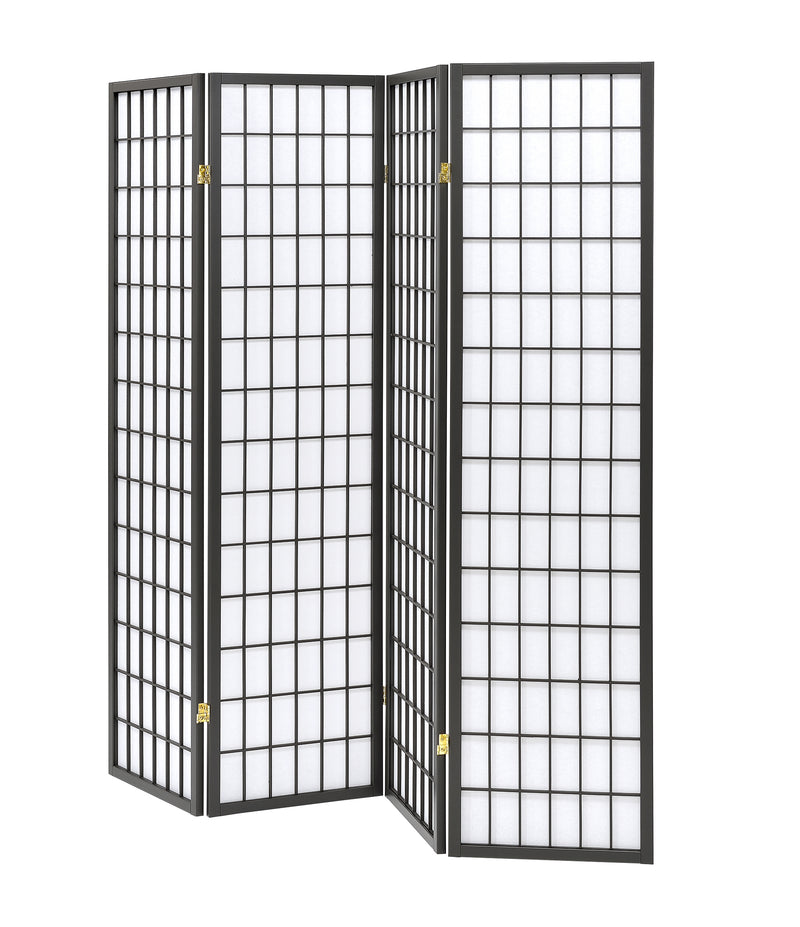 Roberto 4-panel Folding Screen Dark Grey and White - Ace Furniture and Decor