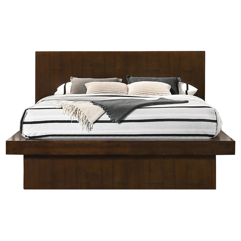 Jessica Eastern King & Queen Platform Bed with Rail Seating Cappuccino - Ace Furniture and Decor