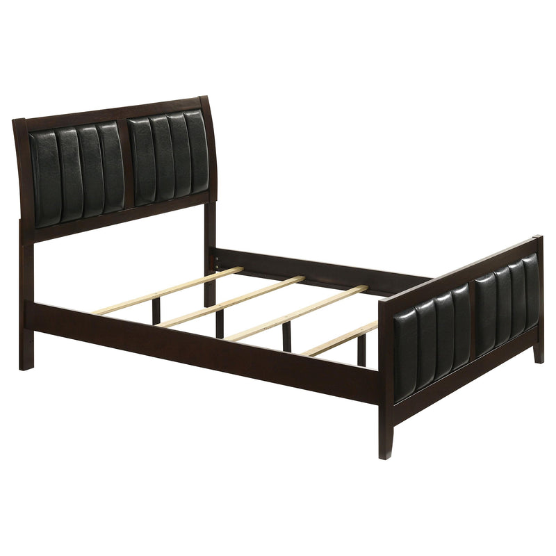 Carlton Full & Twin Upholstered Panel Bed Cappuccino and Black - Ace Furniture and Decor