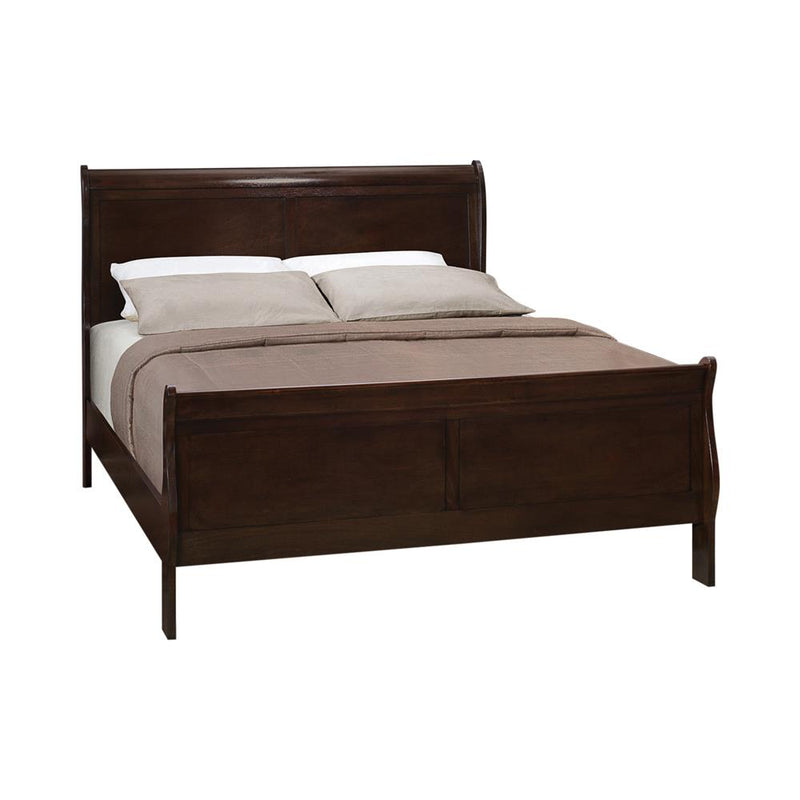Louis Philippe Eastern King & Queen Panel Sleigh Bed Cappuccino - Ace Furniture and Decor