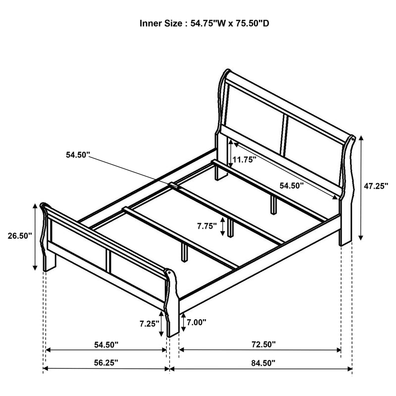 Louis Philippe Eastern King, Full, & Queen Bed - Ace Furniture and Decor