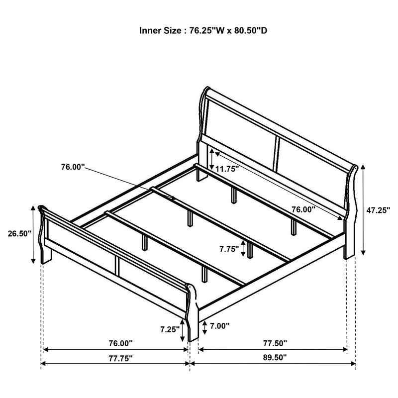 Louis Philippe Eastern King, Full, & Queen Bed - Ace Furniture and Decor