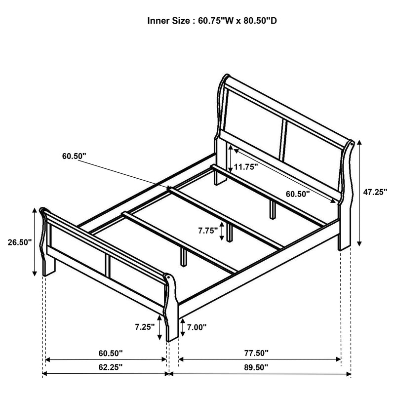 Louis Philippe Eastern King, Full, & Queen Bed - Ace Furniture and Decor