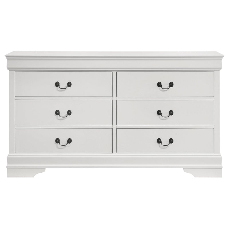 Louis Philippe 6-drawer Dresser White - Ace Furniture and Decor