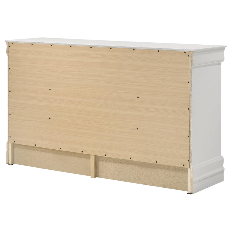 Louis Philippe 6-drawer Dresser White - Ace Furniture and Decor
