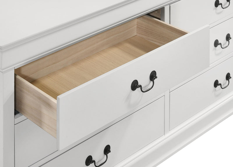 Louis Philippe 6-drawer Dresser White - Ace Furniture and Decor