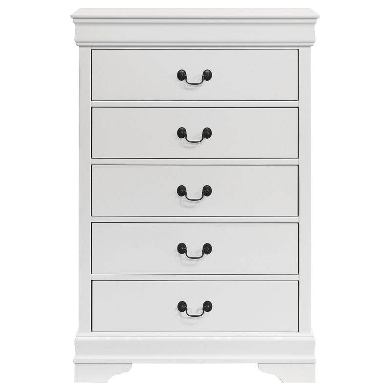 Louis Philippe 5-drawer Bedroom Chest White - Ace Furniture and Decor