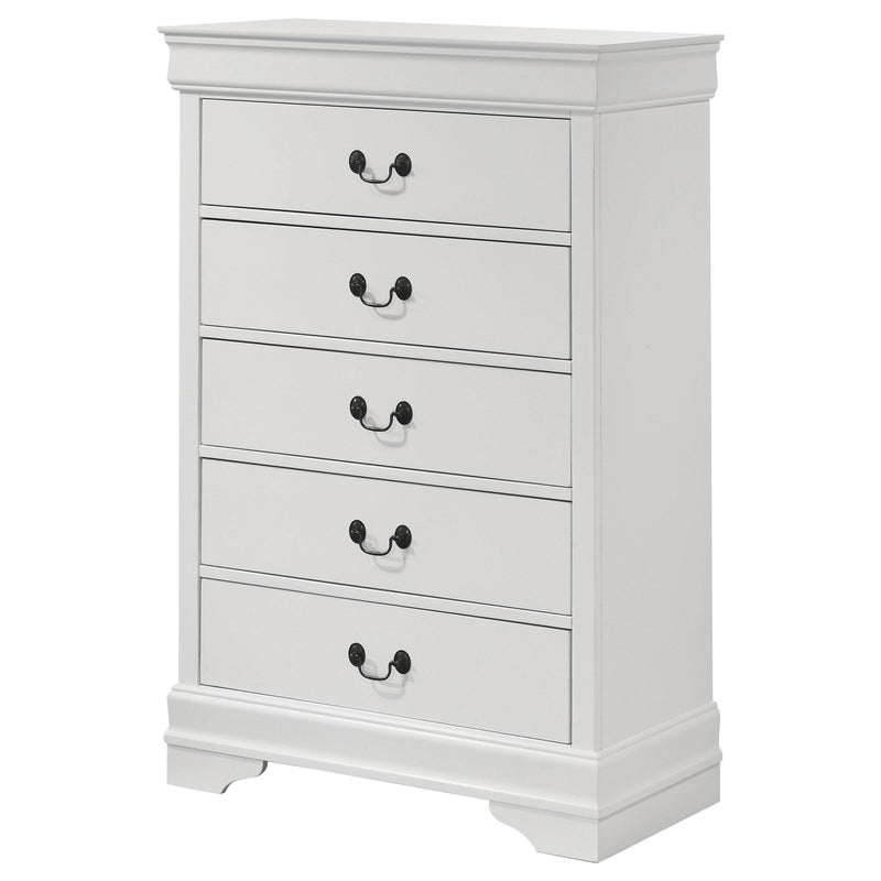 Louis Philippe 5-drawer Bedroom Chest White - Ace Furniture and Decor