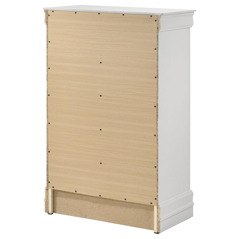 Louis Philippe 5-drawer Bedroom Chest White - Ace Furniture and Decor
