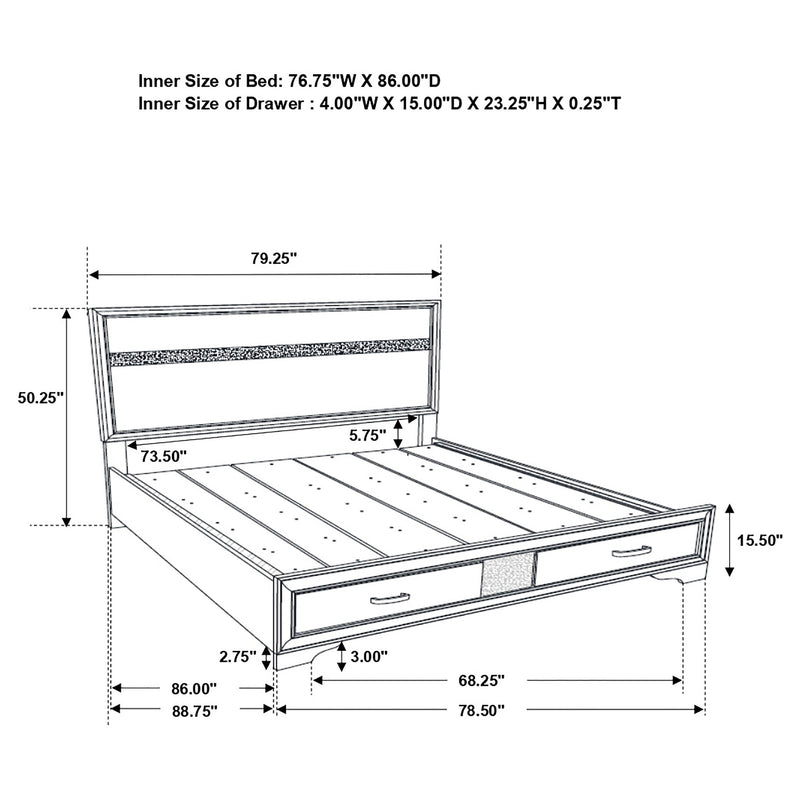 Miranda Bedroom Set with Storage - Ace Furniture and Decor