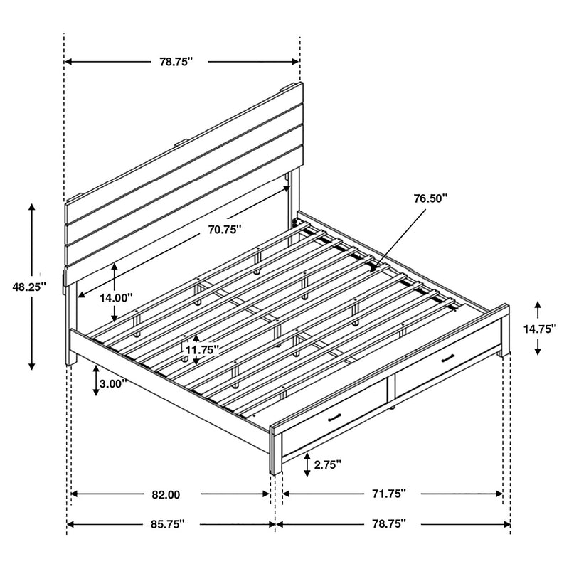 Brantford Wood Storage Panel Bed - Ace Furniture and Decor