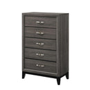 Watson 5-drawer Chest Grey Oak and Black - Ace Furniture and Decor
