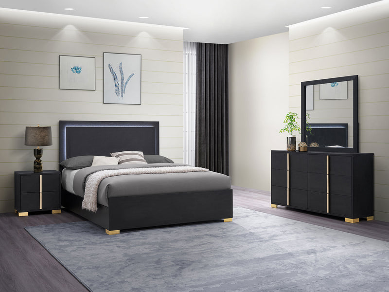 Marceline Bedroom Sets White & Black 4 & 5 Piece - Ace Furniture and Decor