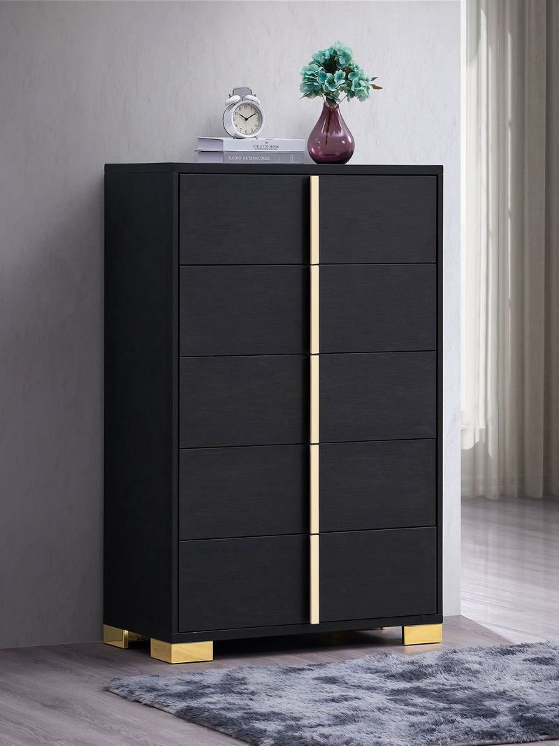 Marceline 5-drawer Chest Black - Ace Furniture and Decor