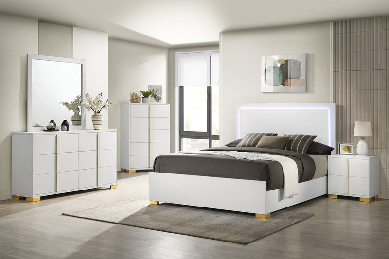 Marceline Bedroom Sets White & Black 4 & 5 Piece - Ace Furniture and Decor