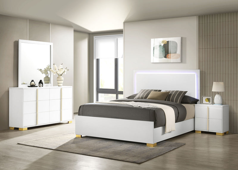 Marceline Bedroom Sets White & Black 4 & 5 Piece - Ace Furniture and Decor
