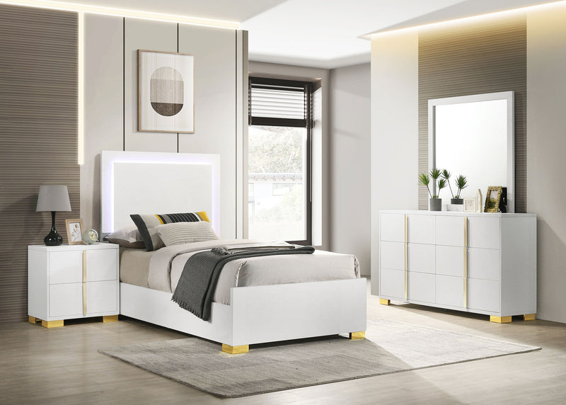 Marceline Bedroom Sets White & Black 4 & 5 Piece - Ace Furniture and Decor