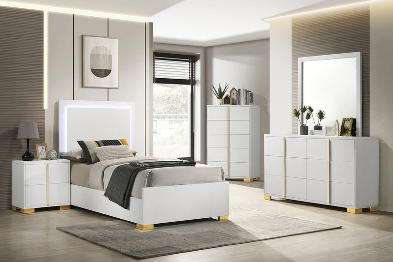 Marceline Bedroom Sets White & Black 4 & 5 Piece - Ace Furniture and Decor