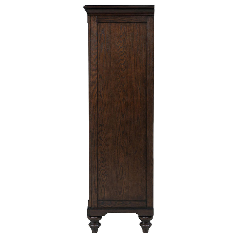 Andover 6-drawer Tempered Glass Door Chest Dark Oak - Ace Furniture and Decor