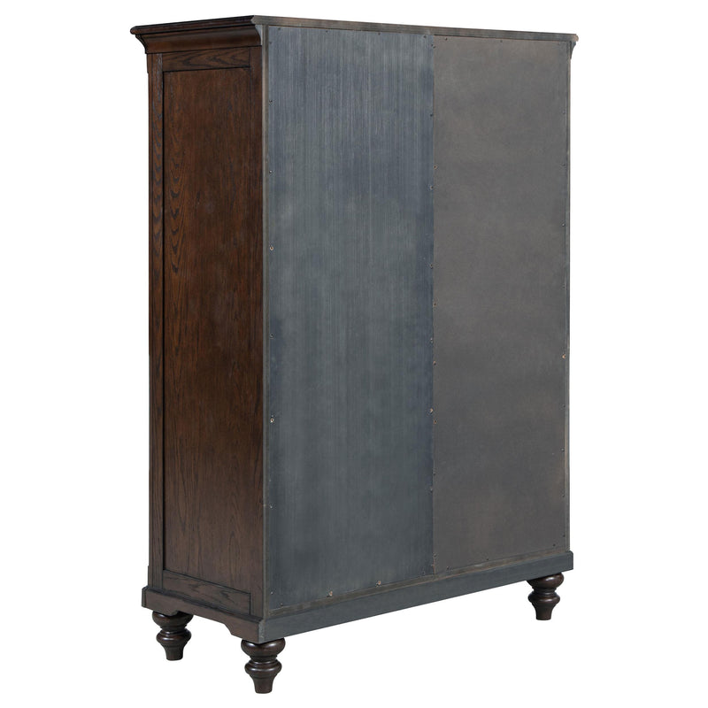 Andover 6-drawer Tempered Glass Door Chest Dark Oak - Ace Furniture and Decor