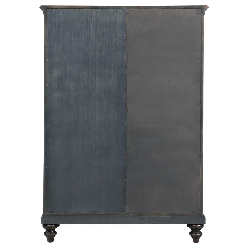 Andover 6-drawer Tempered Glass Door Chest Dark Oak - Ace Furniture and Decor