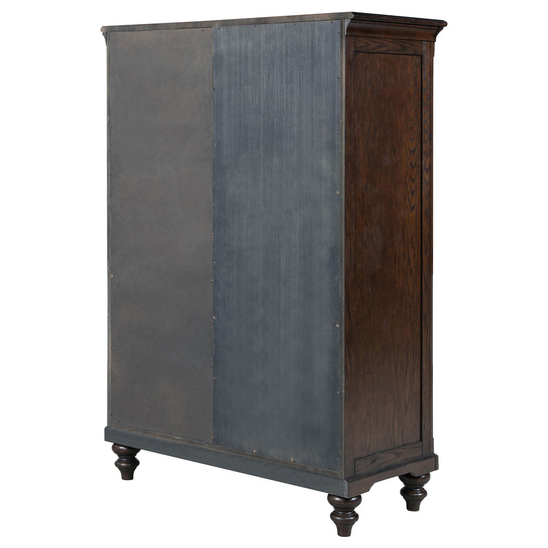 Andover 6-drawer Tempered Glass Door Chest Dark Oak - Ace Furniture and Decor