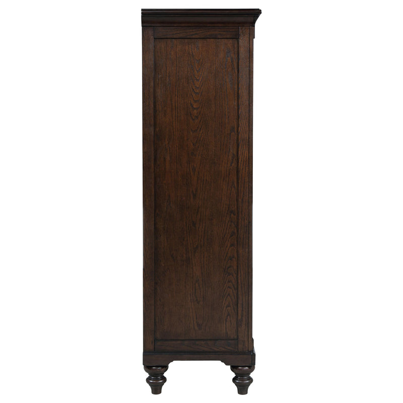 Andover 6-drawer Tempered Glass Door Chest Dark Oak - Ace Furniture and Decor
