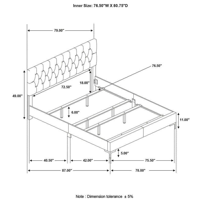 Kendall Panel Bed E.King, & Queen Black & White - Ace Furniture and Decor