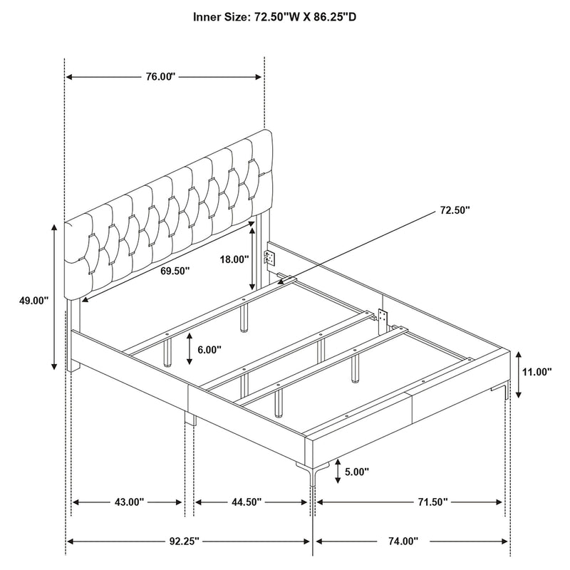 Kendall Upholstered Panel Bed - Ace Furniture and Decor